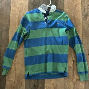Vineyard vines long sleeve polo men’s size XS blue/green stripes